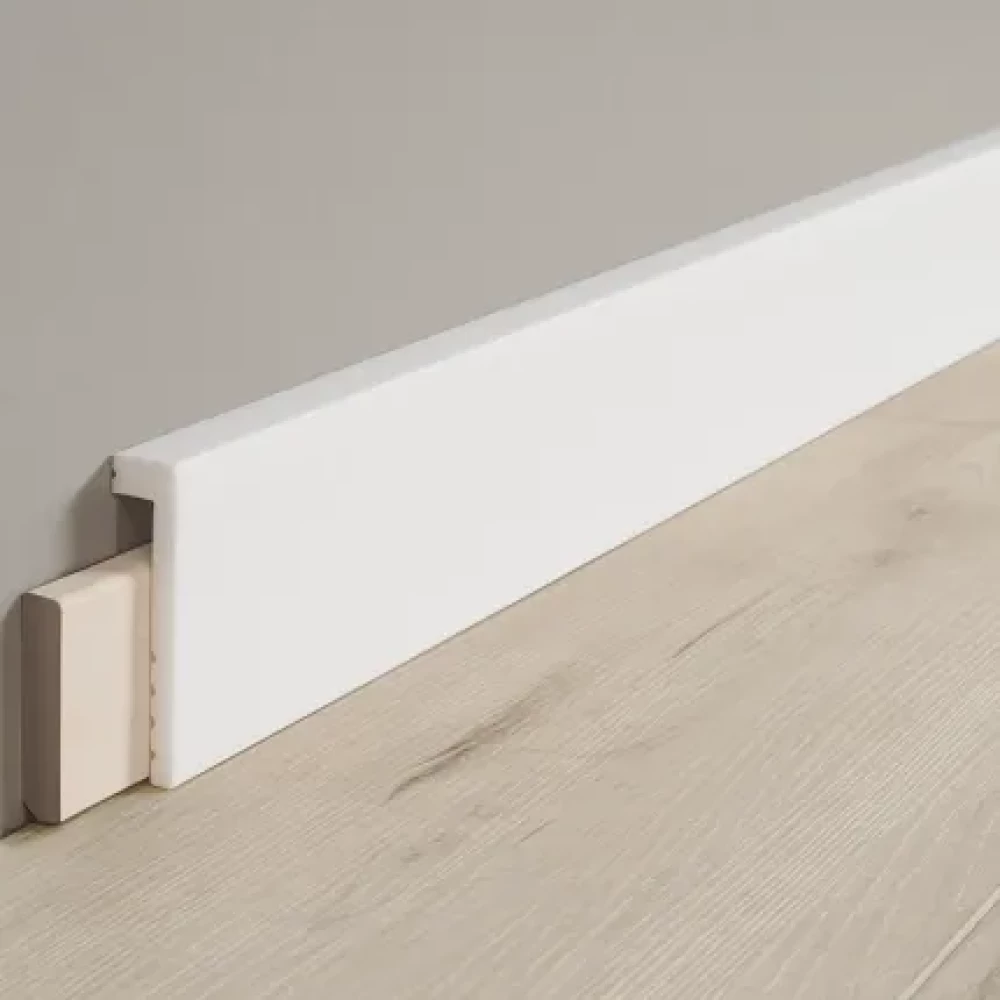 Coretec Wit Overschilderbare Overzetplint 100mm - Plinten
