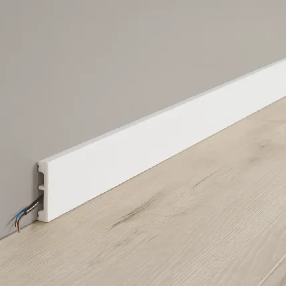 Coretec Wit Overschilderbare Plint Middle 66mm - Plinten