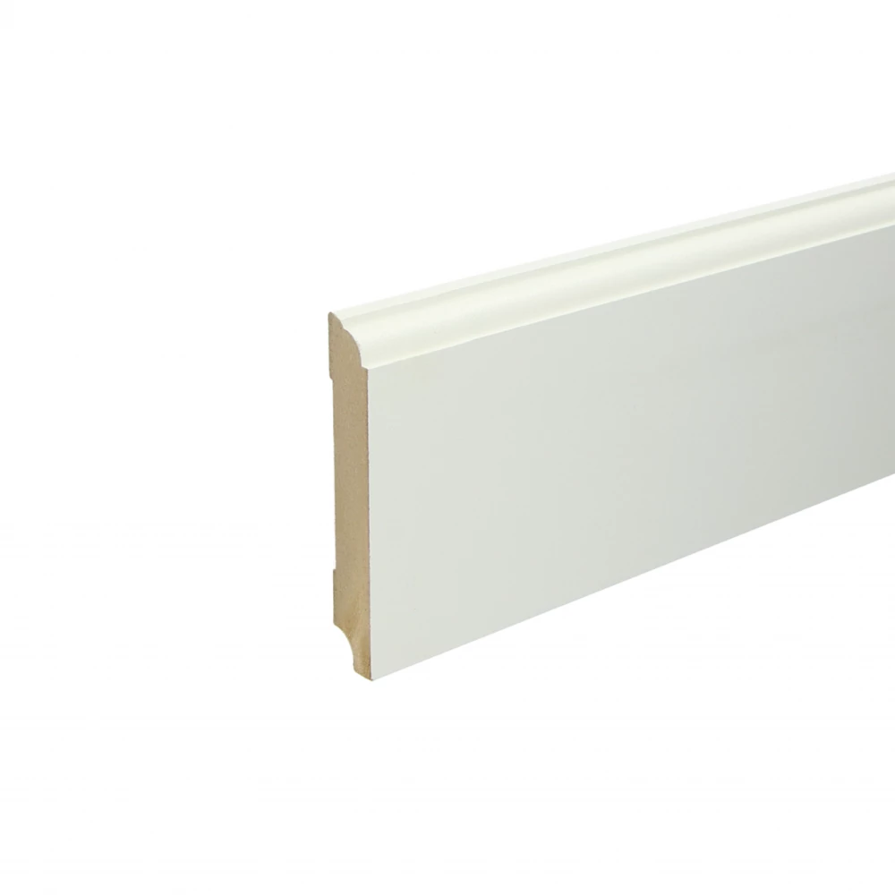 Eigentijdse Voorgelakte Plint RAL9010 Zuiver Wit 115x18mm - Plinten