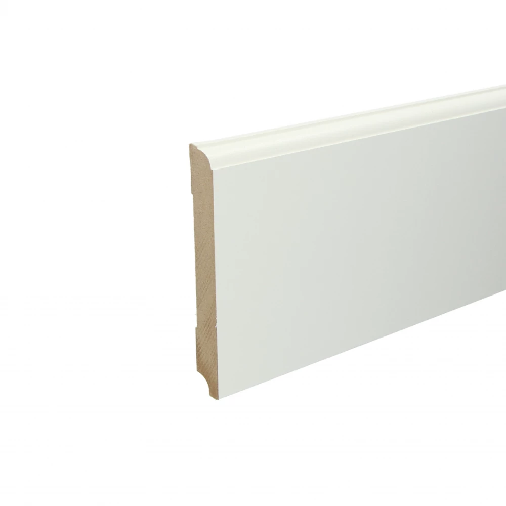 Eigentijdse Voorgelakte Plint RAL9010 Zuiver Wit 150x18mm - Plinten