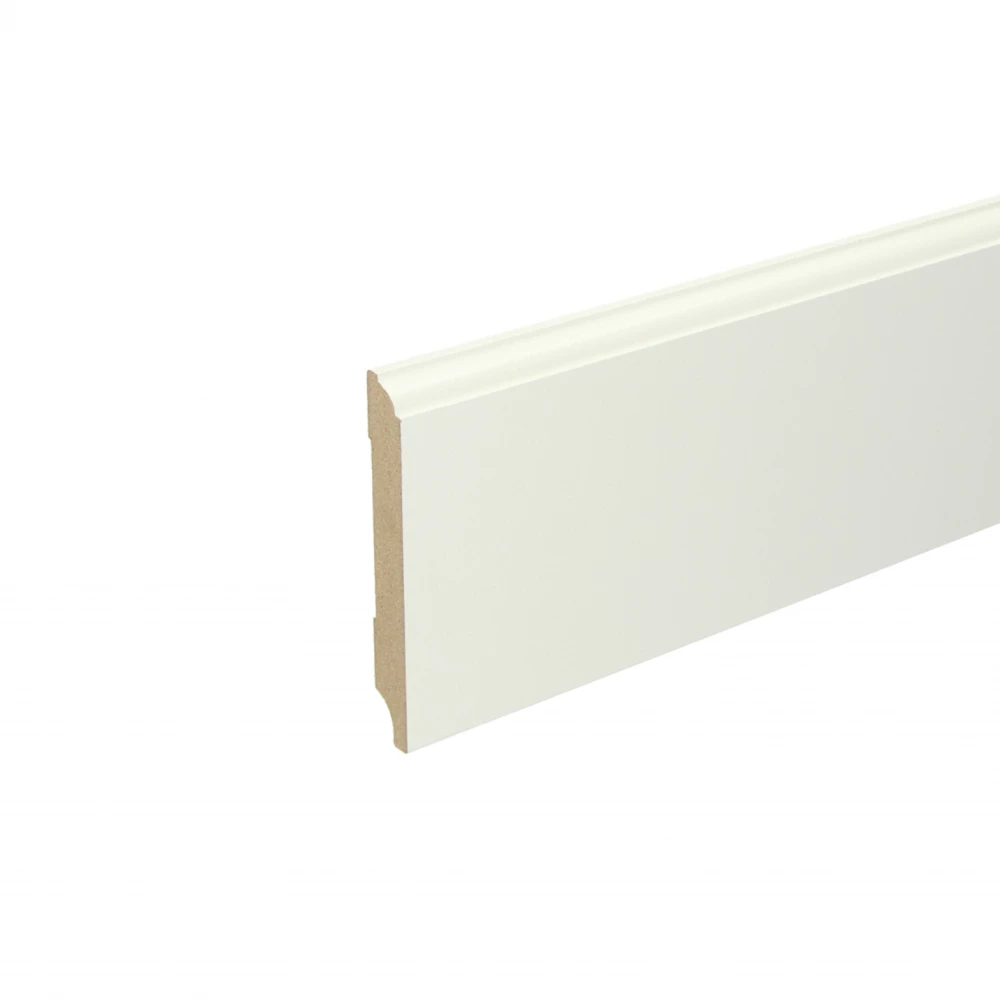 Eigentijdse Voorgelakte Plint RAL9010 Zuiver Wit 90x12mm - Plinten