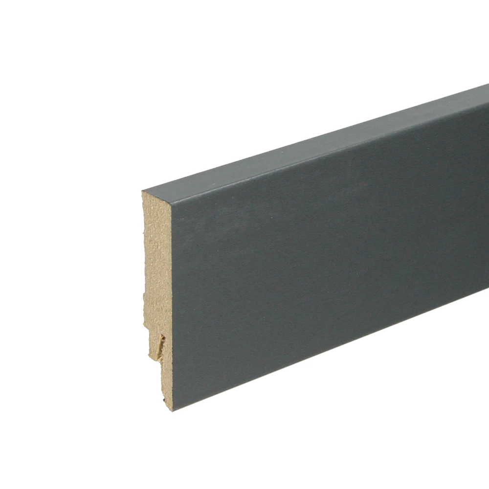 Rechte Folieplint Antraciet Ral 7016 70x14mm - Plinten