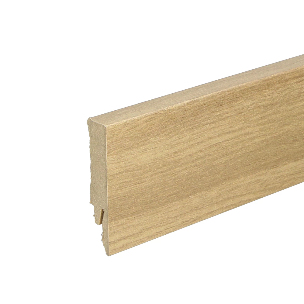 Rechte Folieplint Stralende Eik 70x14mm - Plinten