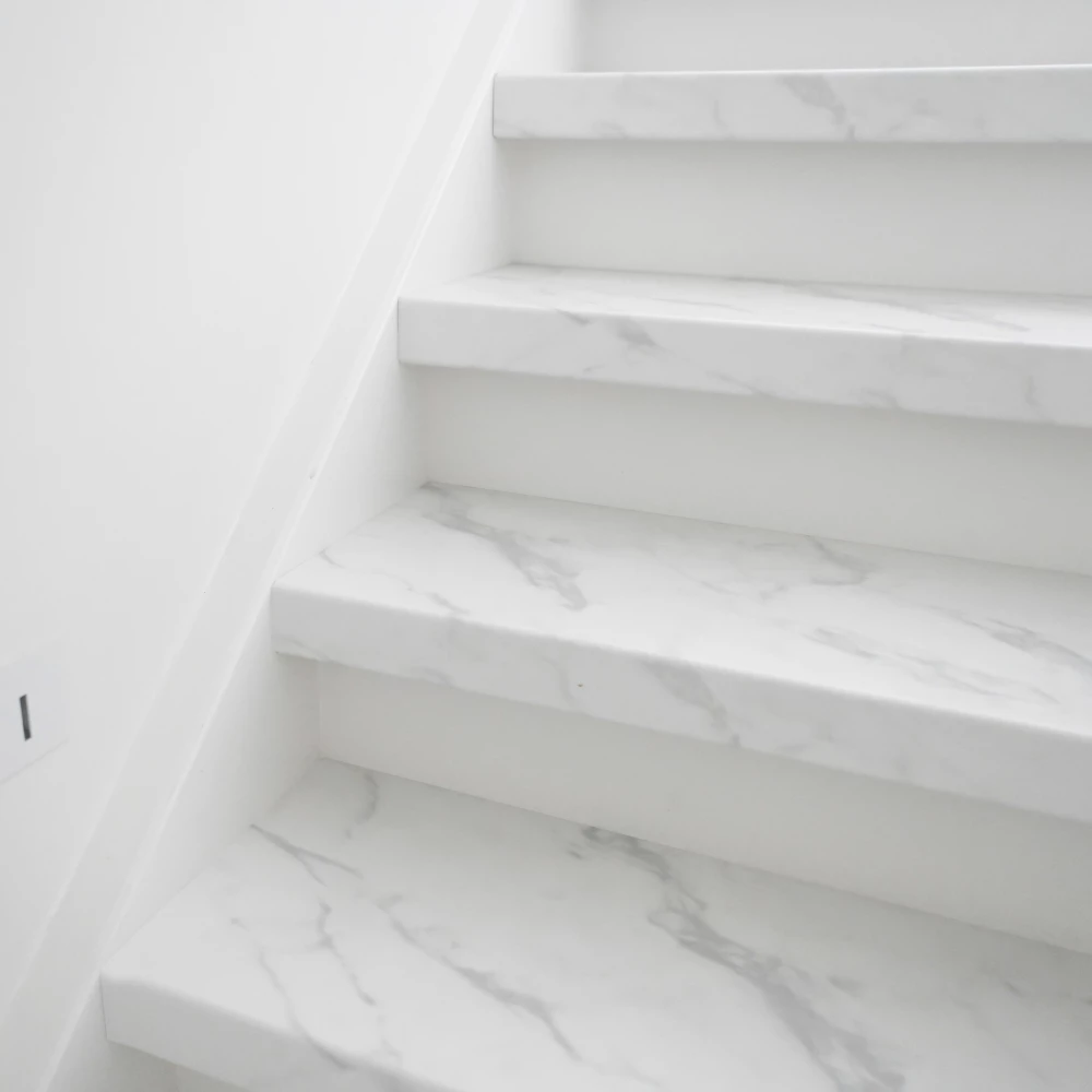 Maestro Laminaat Trapcover Classic XXL Dubbele Trede White Marble - Trapneuzen