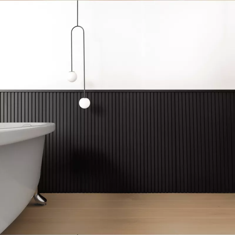 Maestro Latt Lambris Matte Black - Black - Wand