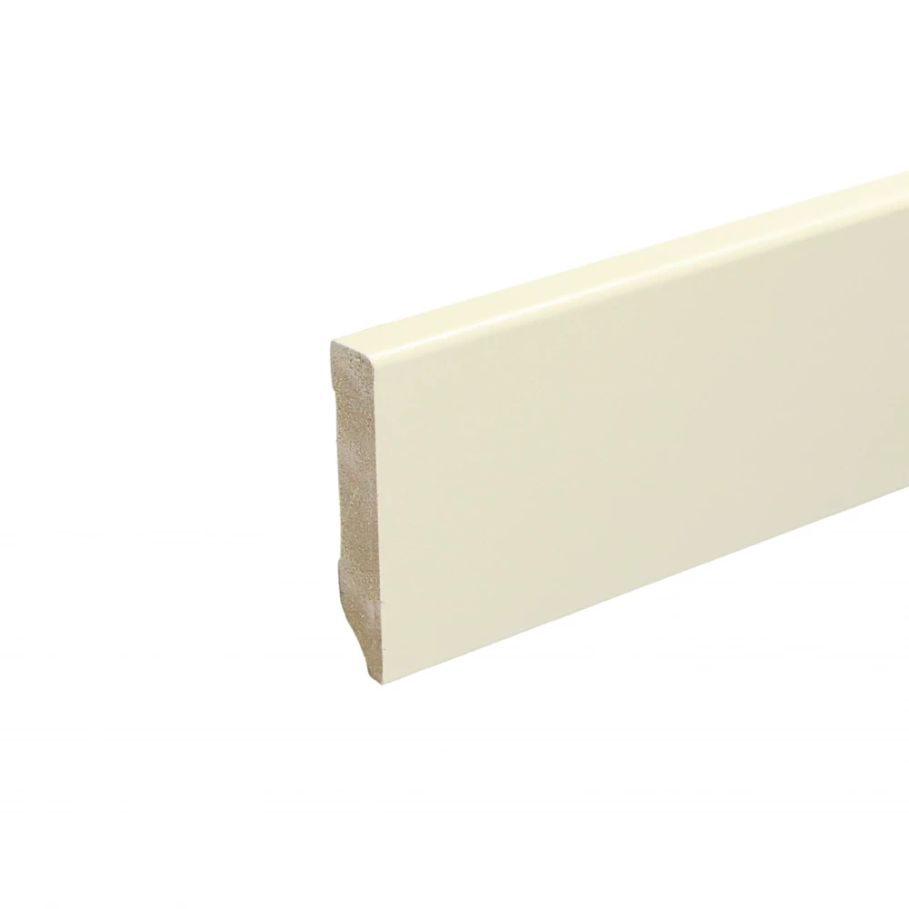 Moderne Voorgelakte Plint RAL9001 Creme Wit 70x12mm - Plinten