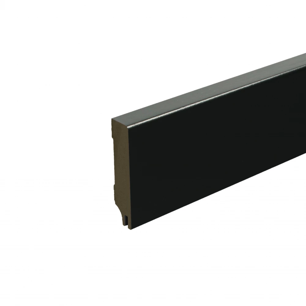 Moderne Voorgelakte Plint + Uitsparing RAL9005 Zwart 70x15mm - Plinten