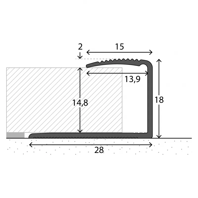 Prinz Eindprofiel Edelstaal Mat 14-15mm 2.70lm - Profielen