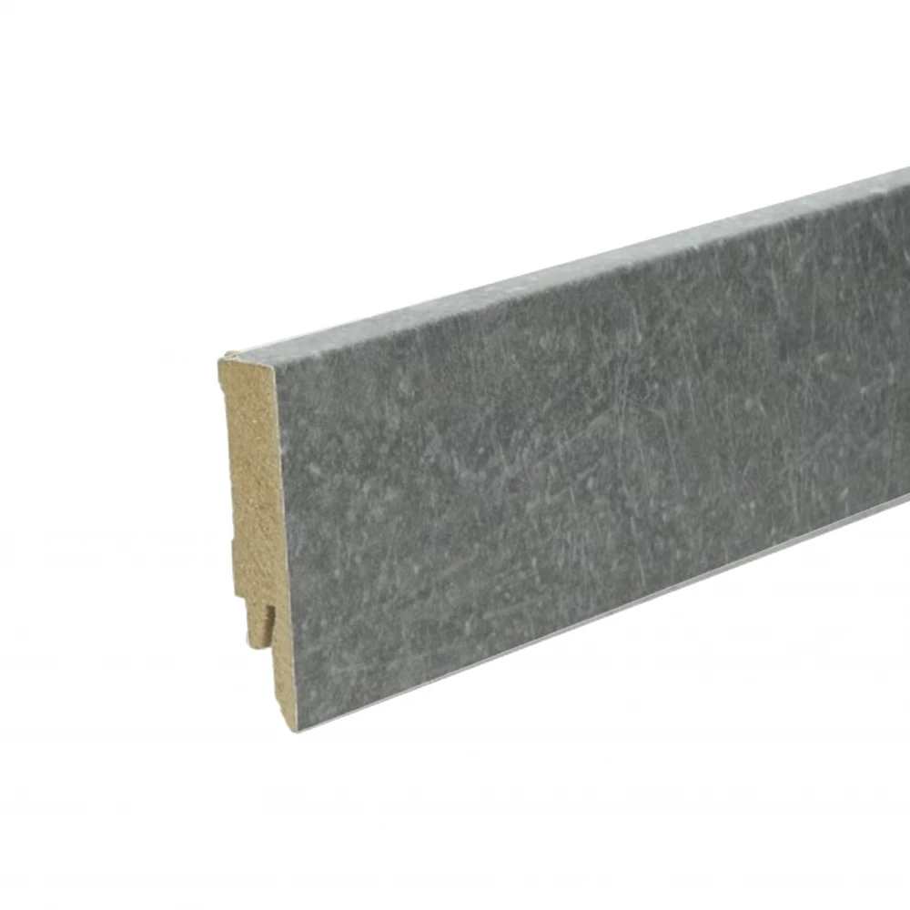 Rechte Folieplint Beton Donkergrijs 70x14mm - Plinten