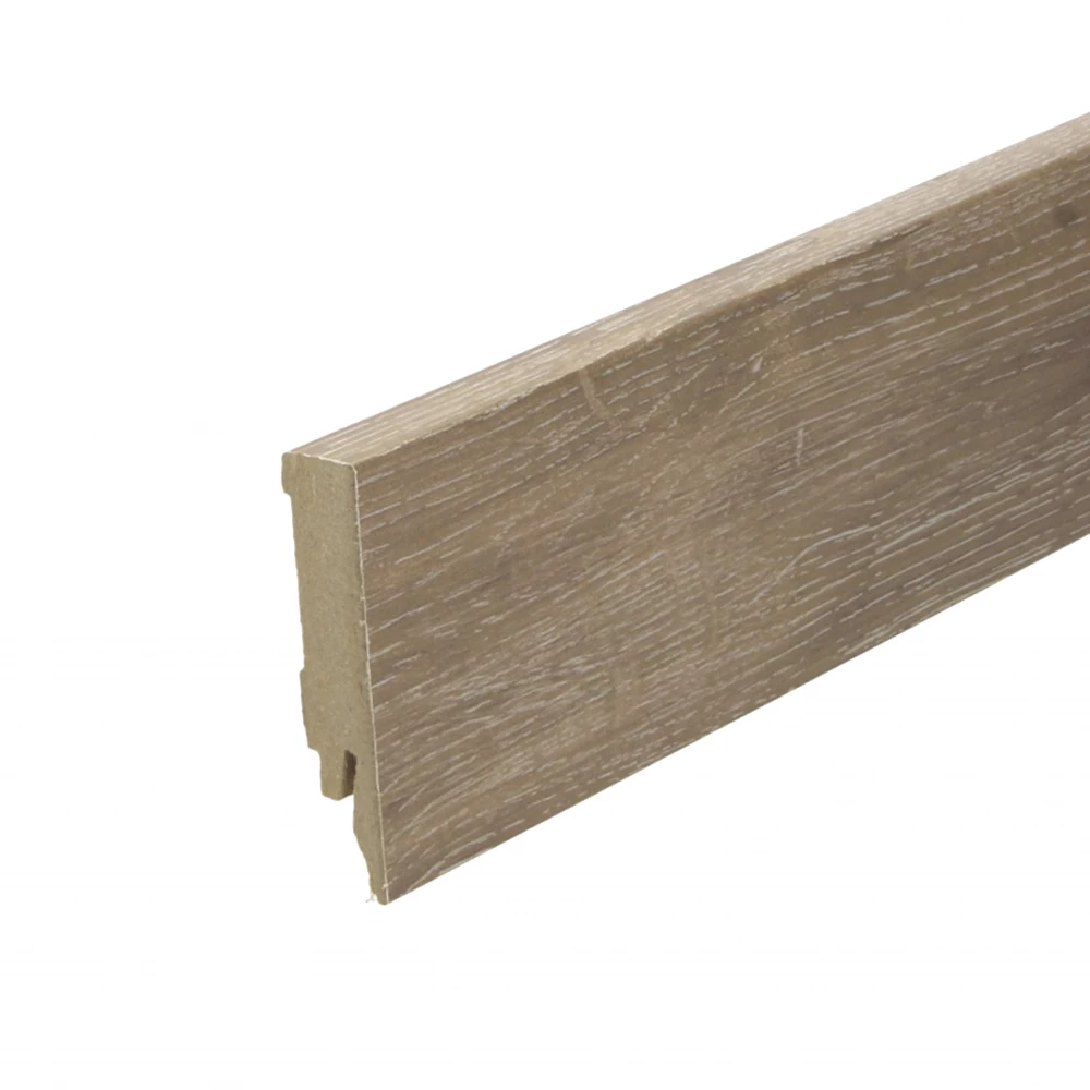 Rechte Folieplint Canadees Eiken Geborsteld 70x14mm - Plinten