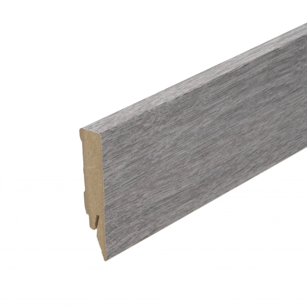 Rechte Folieplint Eiken Blauwgrijs 70x14mm - Plinten