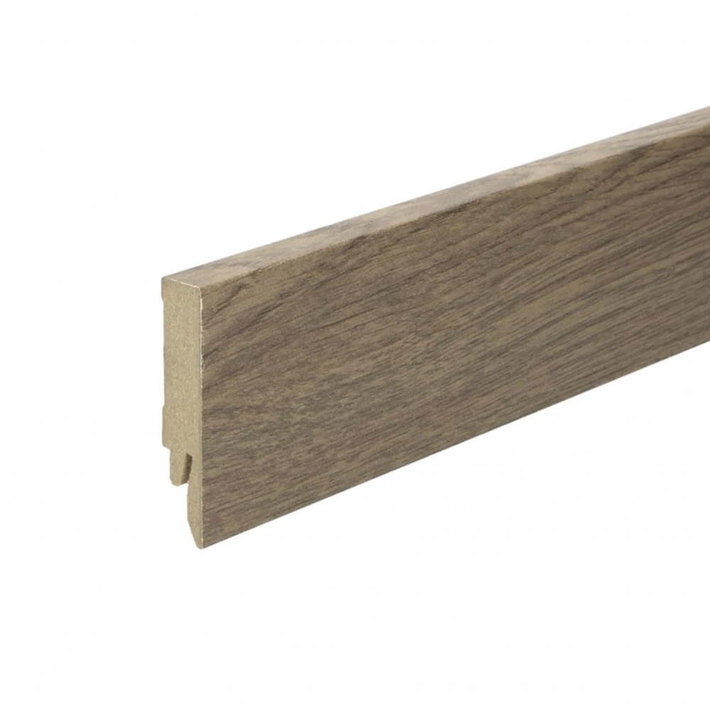 Rechte Folieplint Eiken Lichtbruin Geolied 70x14mm - Plinten