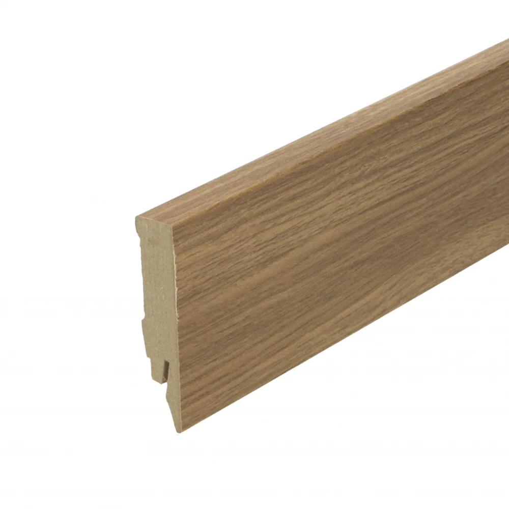 Rechte Folieplint Eiken Oudfrans 70x14mm - Plinten