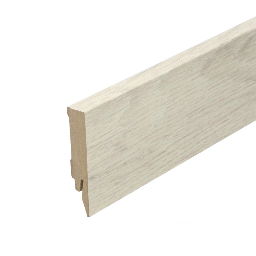Rechte Folieplint Eiken Polar 70x14mm - Plinten