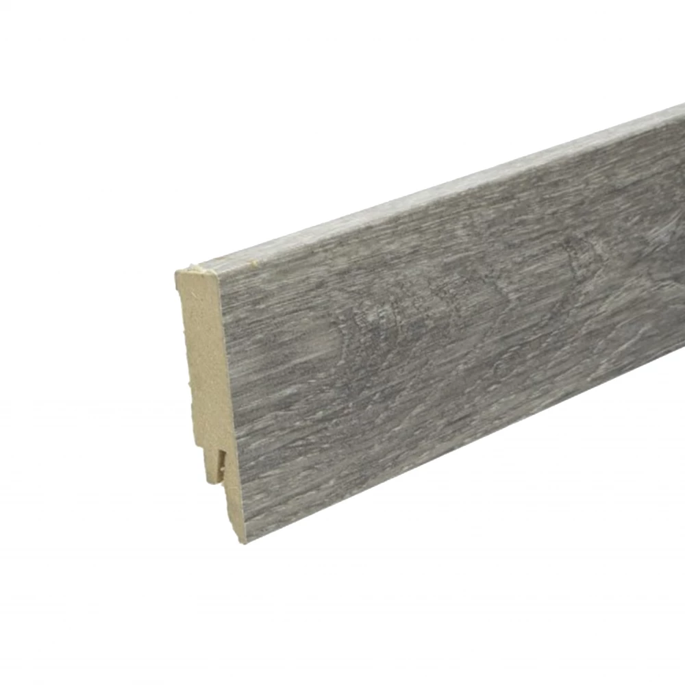 Rechte Folieplint Eiken Salmiak Grijs 70x14mm - Plinten