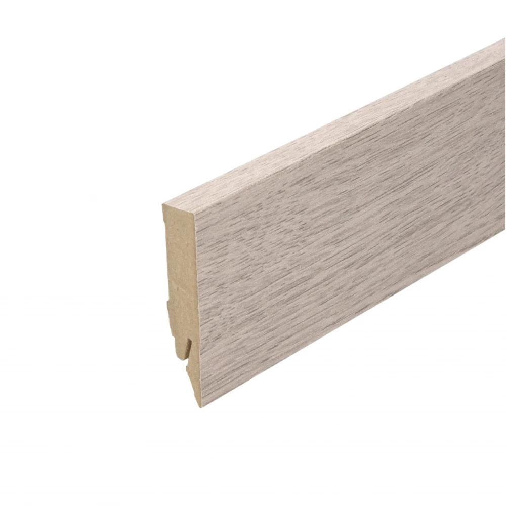 Rechte Folieplint Eiken Wit Gerookt Mat 70x14mm - Plinten