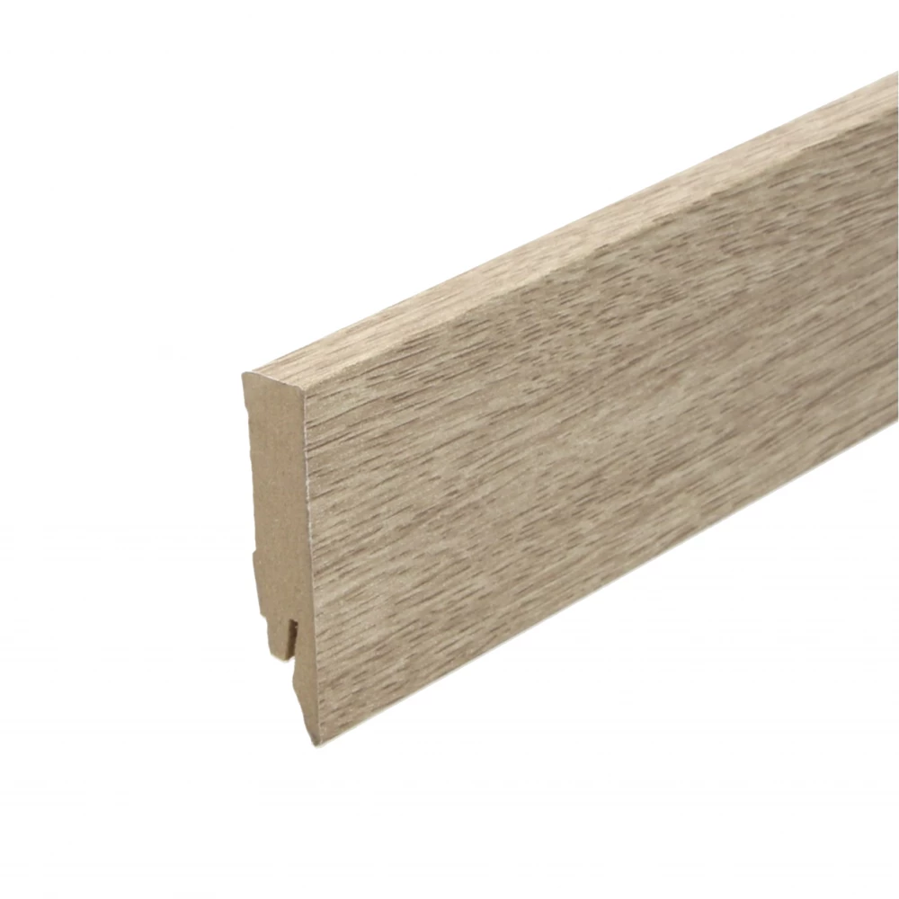 Rechte Folieplint Gezandstraalde Eik Natuur 70x14mm - Plinten