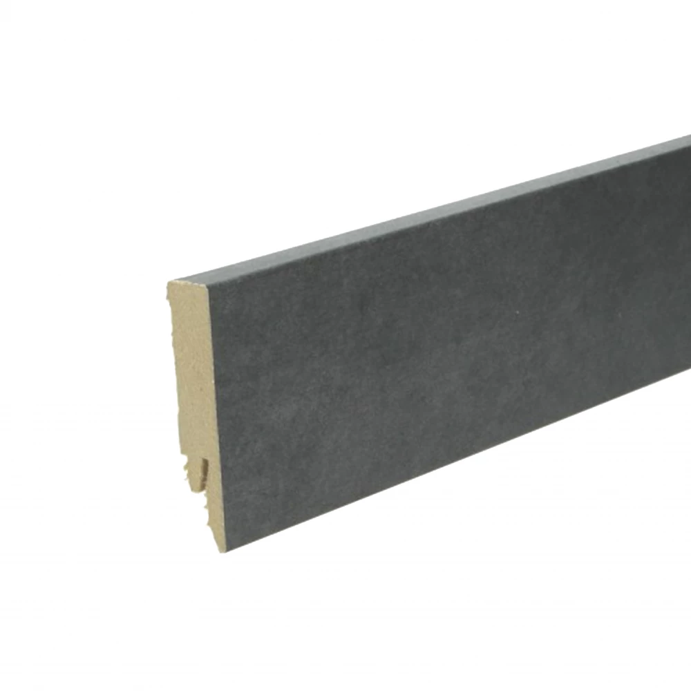 Rechte Folieplint Leem Donker 70x14mm - Plinten