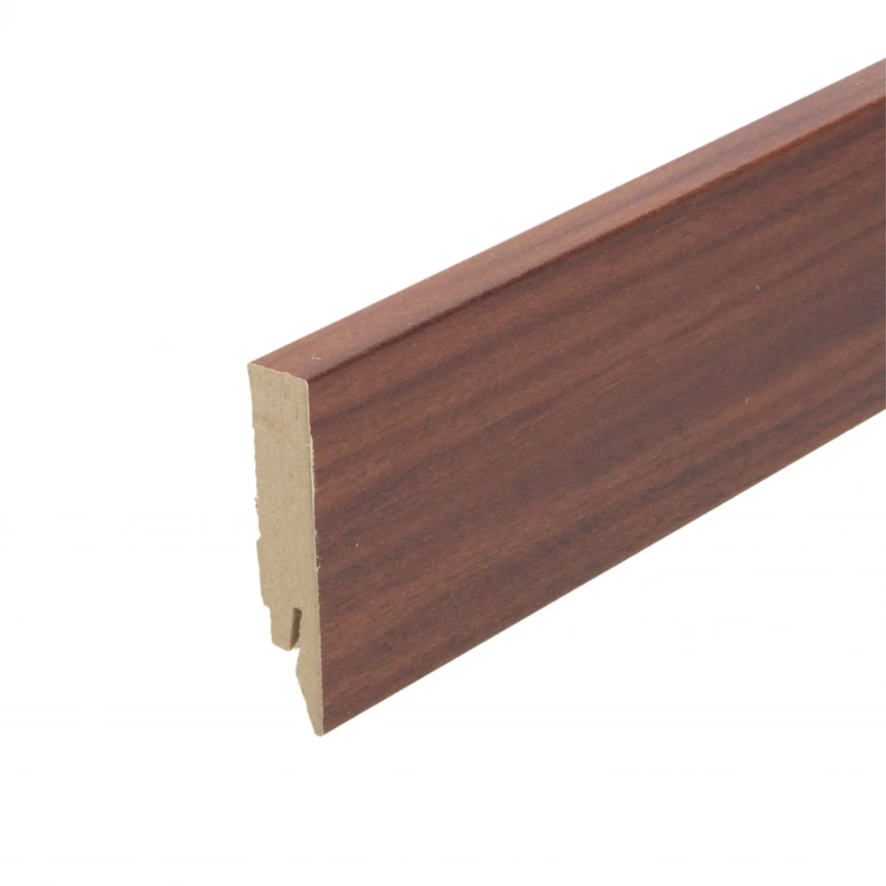 Rechte Folieplint Mahonie 70x14mm - Plinten