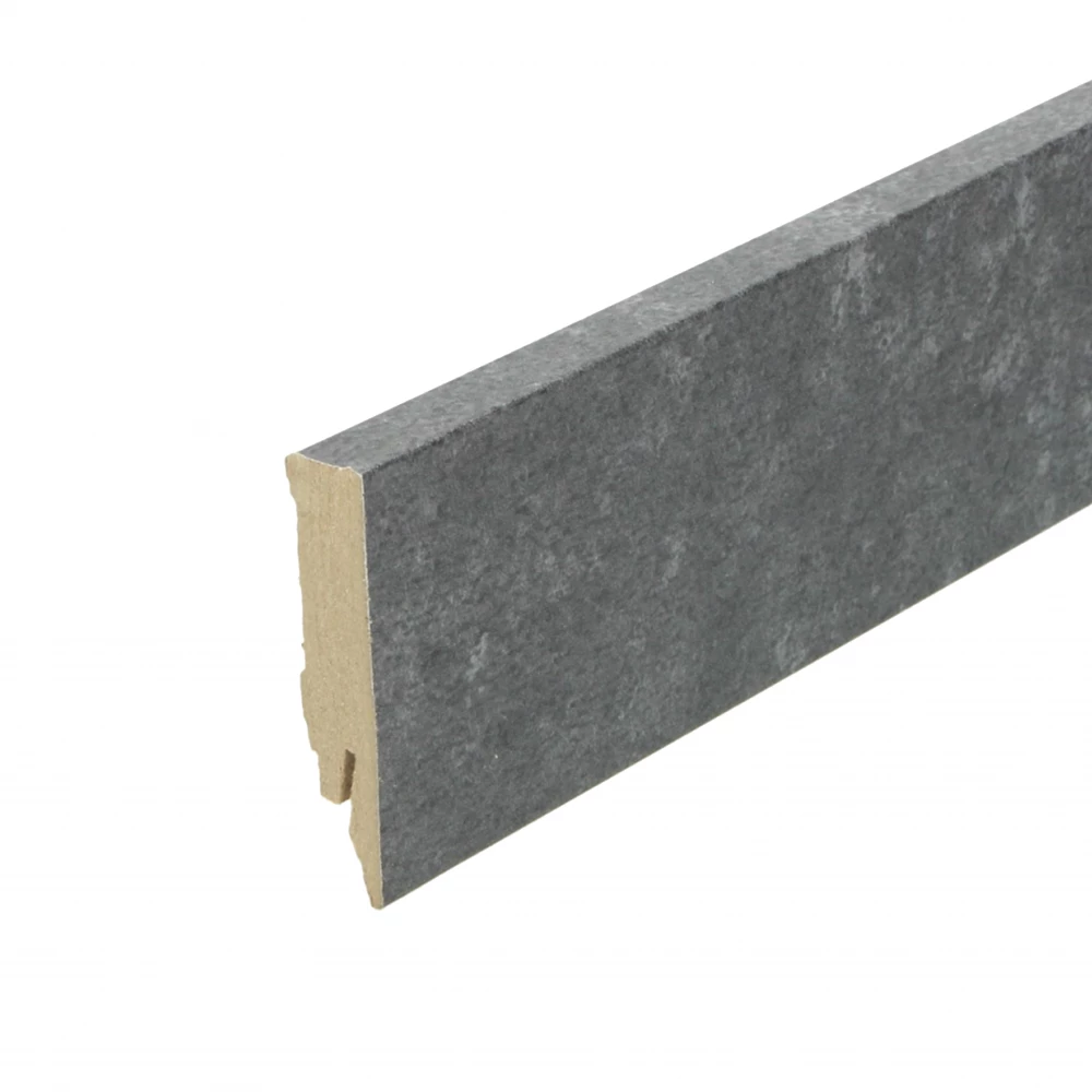 Rechte Folieplint Metallic Slate 70x14mm - Plinten