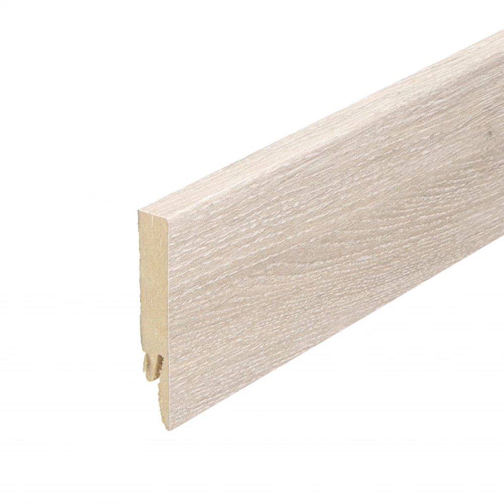Rechte Folieplint Naturel Eik Vergrijsd 70x14mm - Plinten