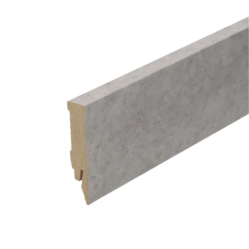 Rechte Folieplint Tegel Grijs 70x14mm - Plinten