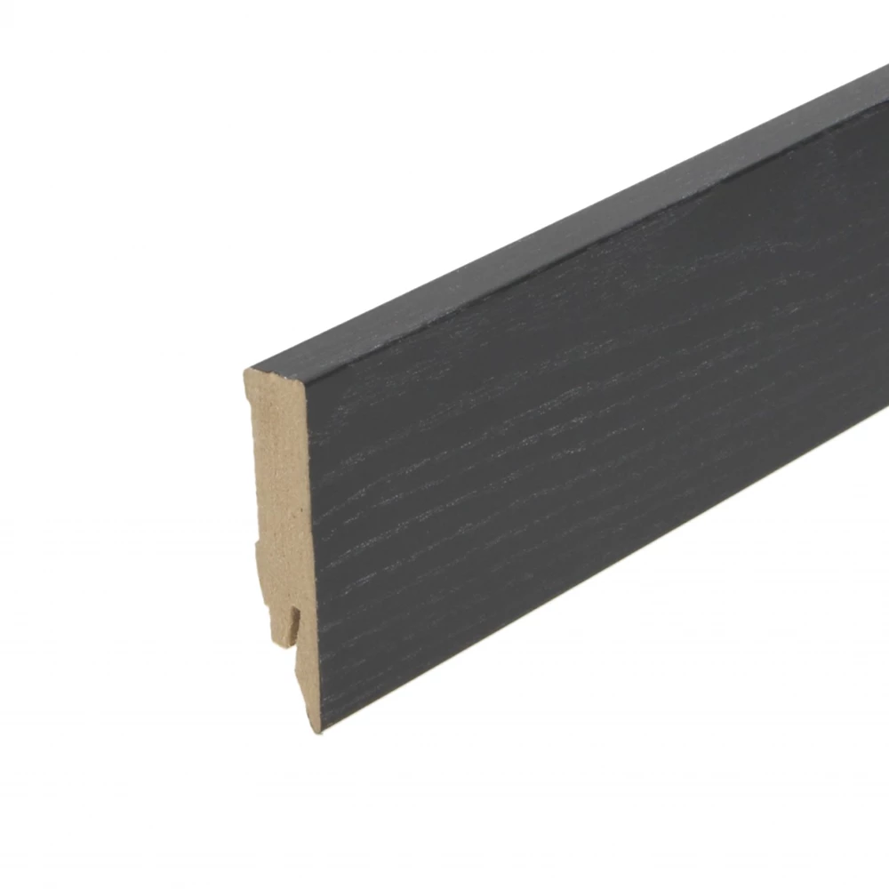 Rechte Folieplint Zwart 70x14mm - Plinten