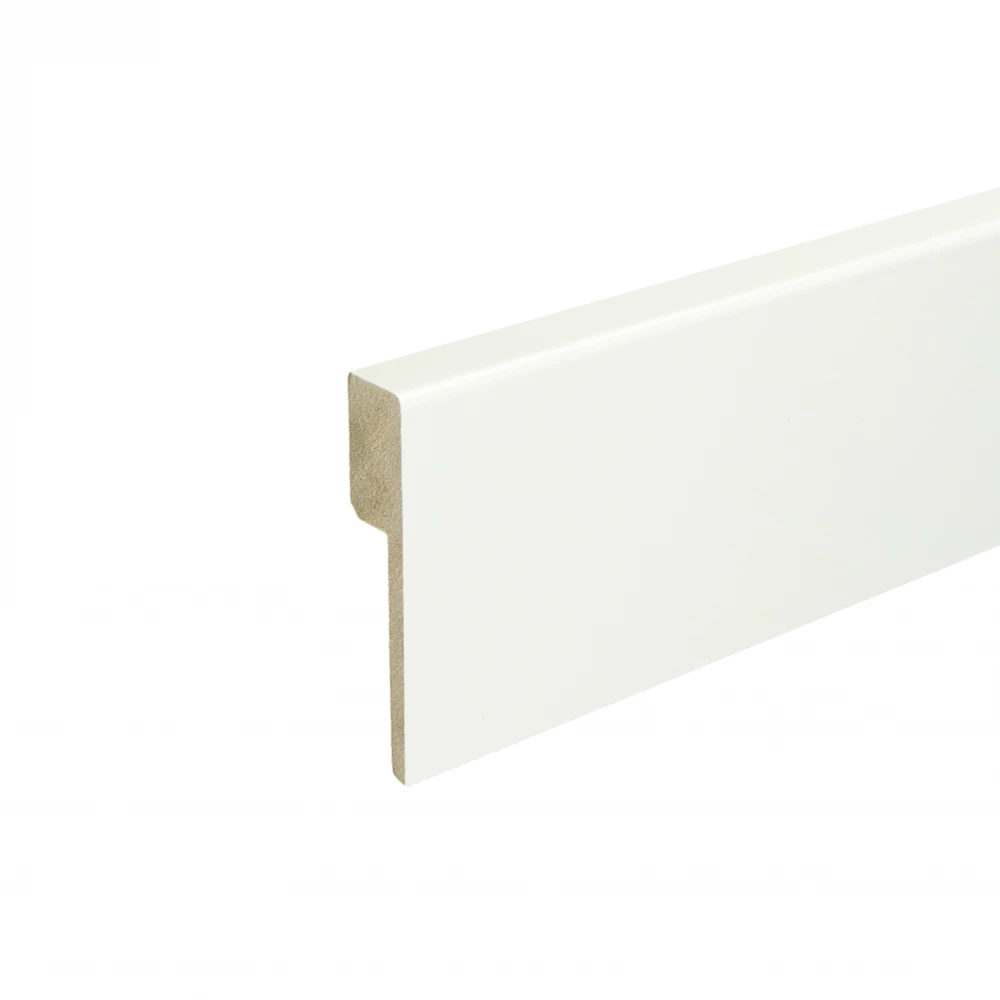 Moderne Renovatie Folieplint RAL9016 Verkeerswit 90x18mm - Plinten