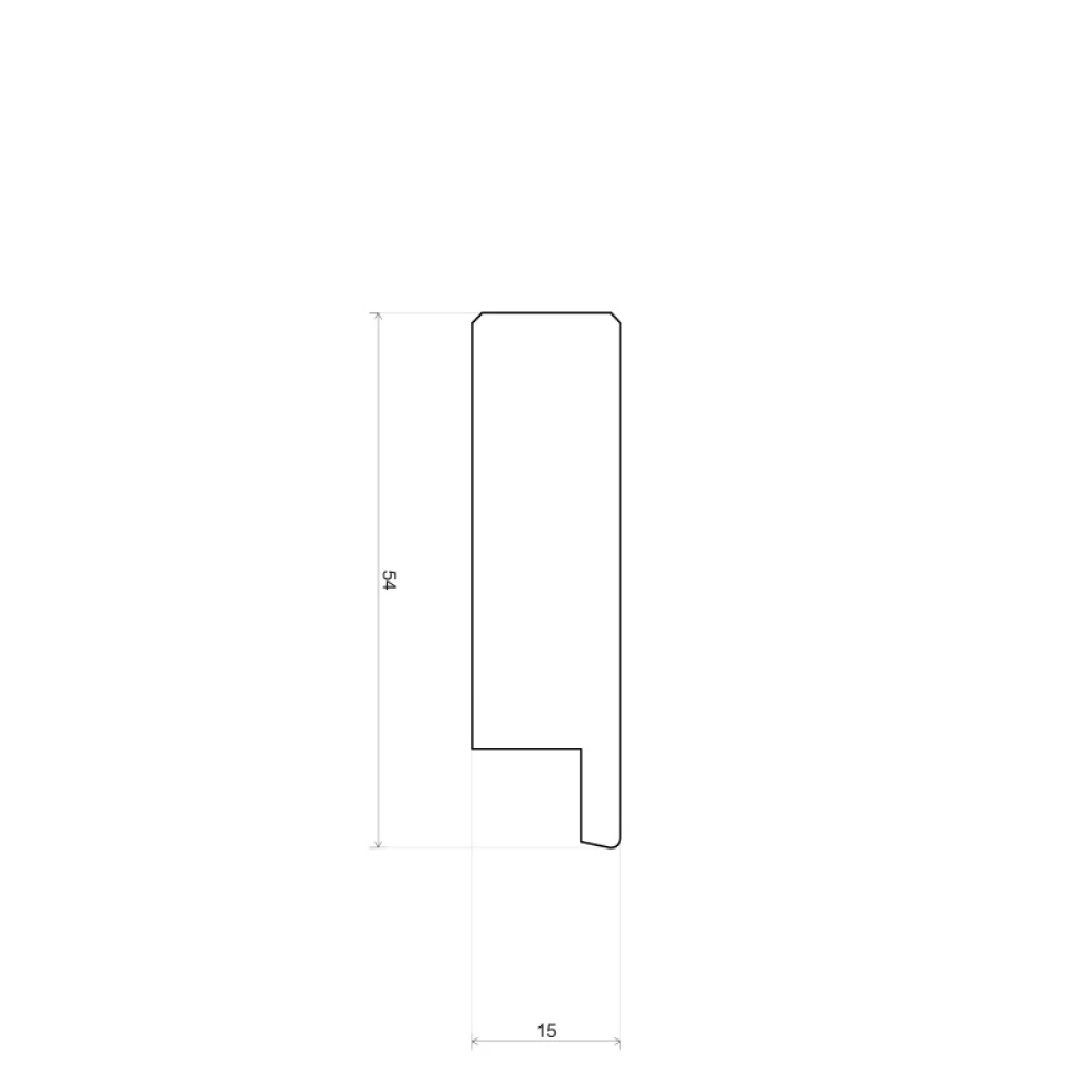 Rechte Plint Licht Beuken Onbewerkt 54x15mm - Plinten