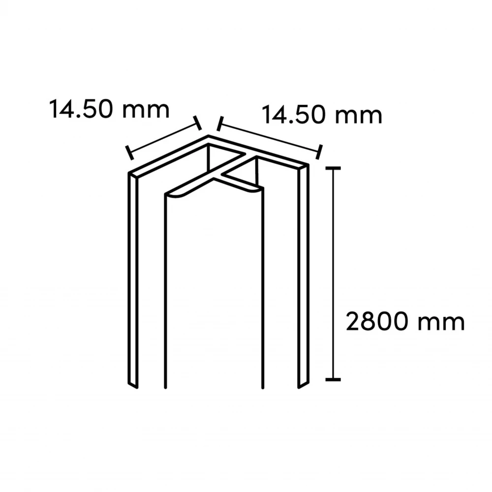 Rigid Wall Universele Hoek Aluminium 2.80lm