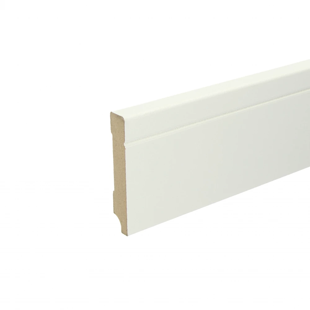 Tijdloze Voorgelakte Plint RAL9010 Zuiver Wit 90x15mm - Plinten