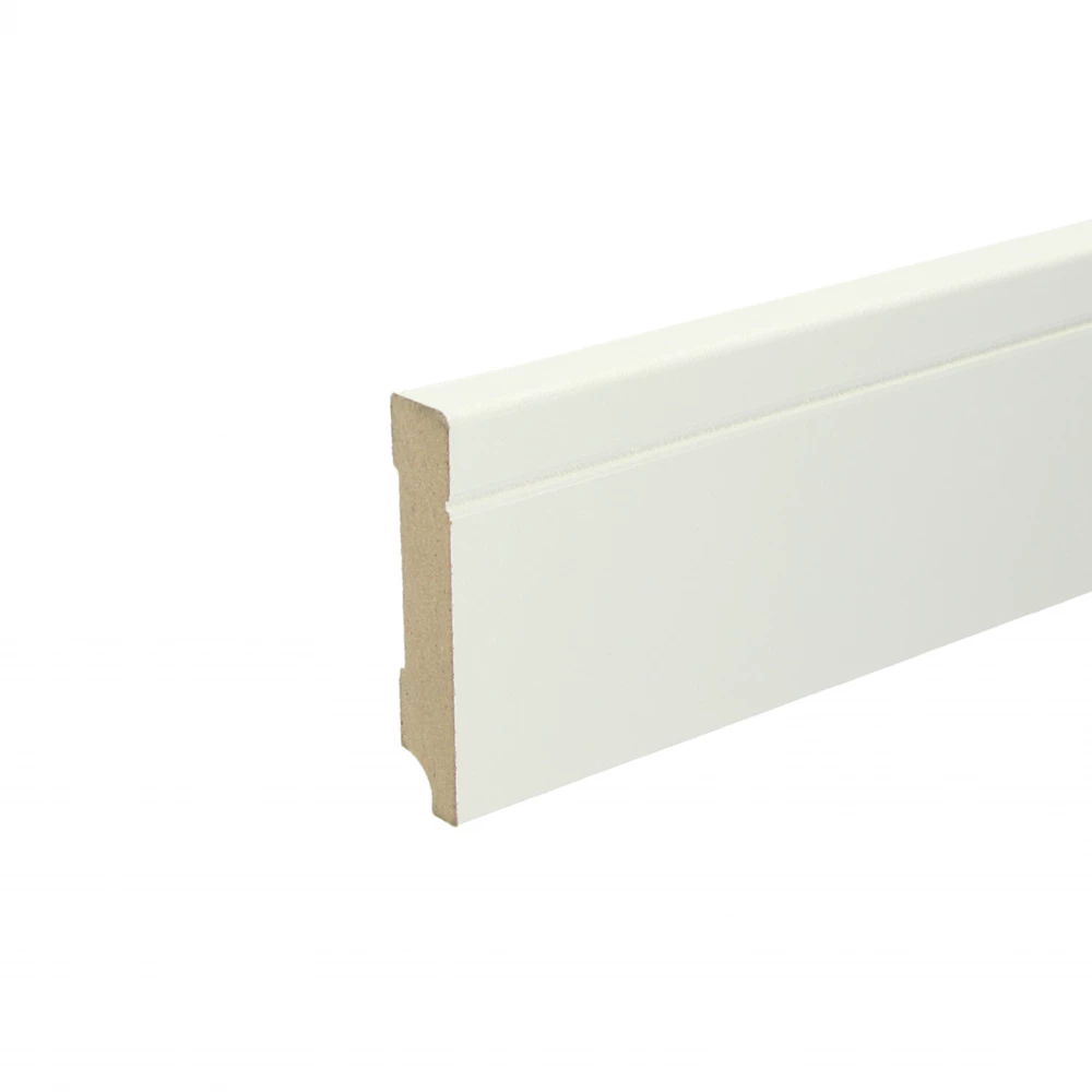 Tijdloze Voorgelakte Plint RAL9010 Zuiver Wit 90x18mm - Plinten