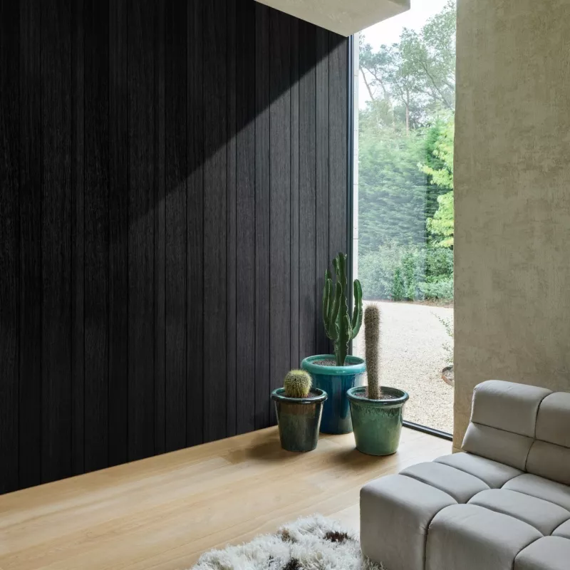 Tocca Legno Wood Relief Panel Nero - Wand