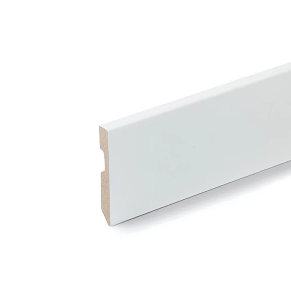 Wit Overschilderbare Plint Recht 100mm - Plinten