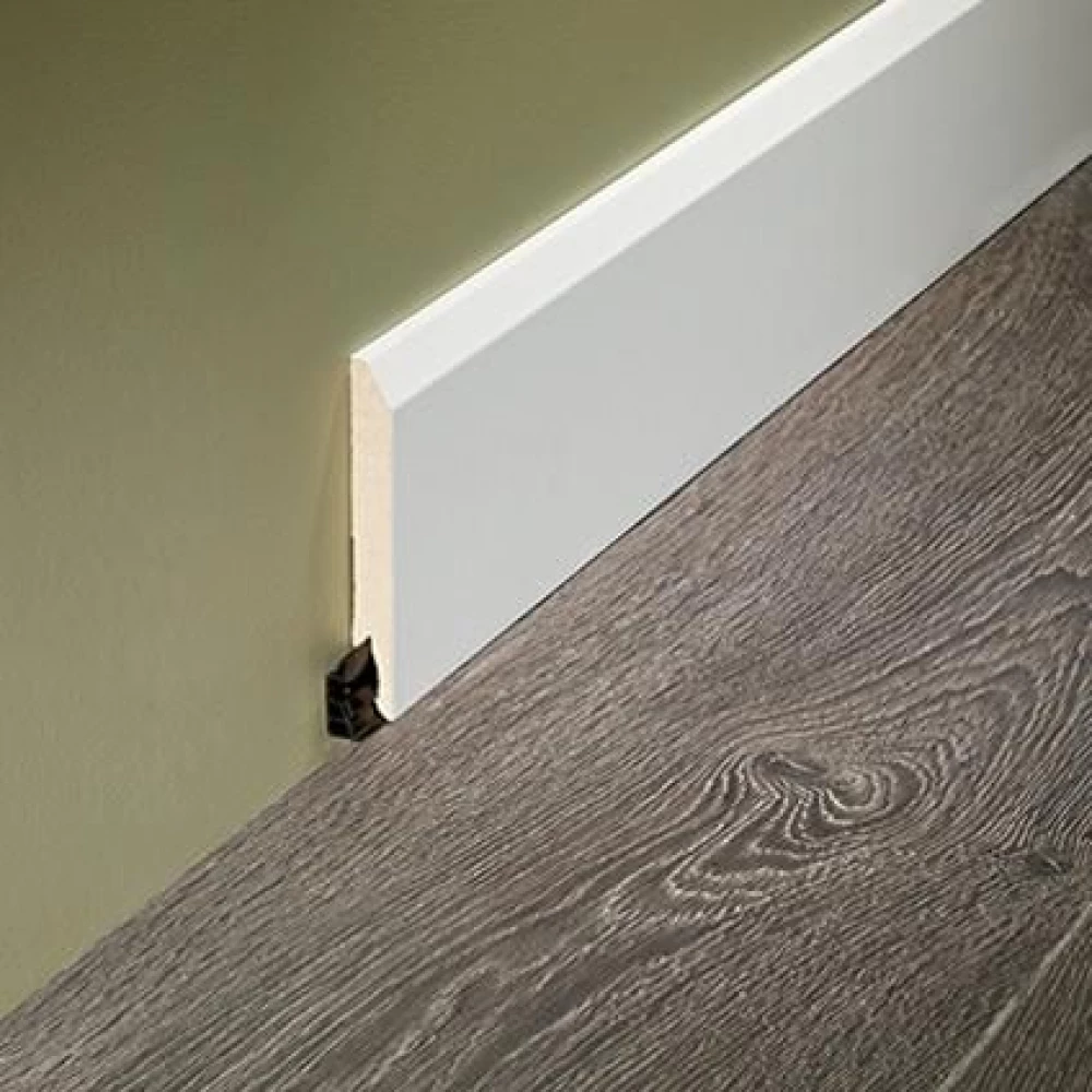 Woodselexion Wit Overschilderbare Plint Opgerond 75mm - Plinten